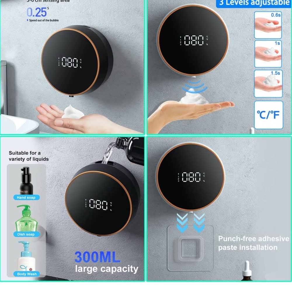 Automatic Soap Dispenser - Black and Gold